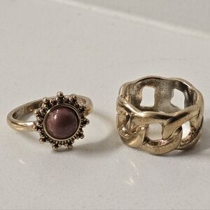 Elegant Golden Ring Set Sizes 6½ & 6
